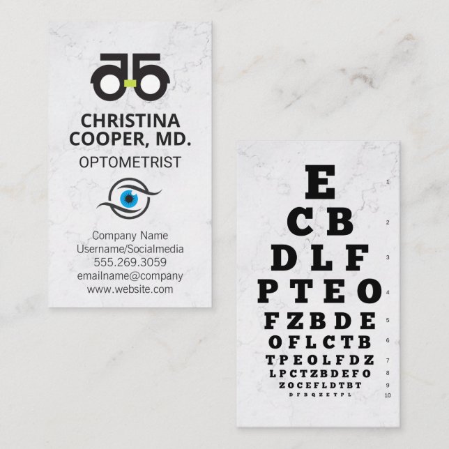 Eye Doctor | Eye Exam | Optometrist Logo Business Card (Front/Back)