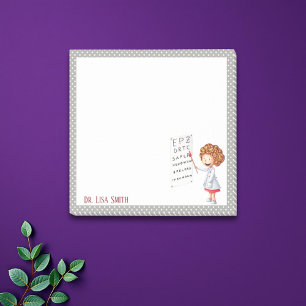 Eye Doctor Nurse Letter Chart Polka Dot Grey Post-it Notes