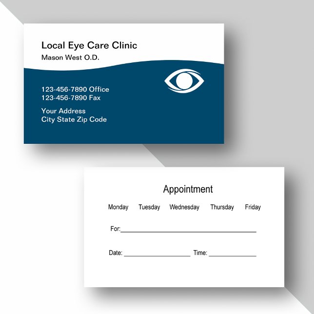 Eye Doctor Ophthalmologist Appointment Business Ca Card (Creator Uploaded)