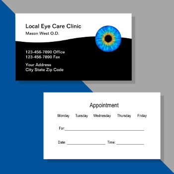 Eye Doctor Ophthalmologist Appointment Business Card by Luckyturtle at Zazzle