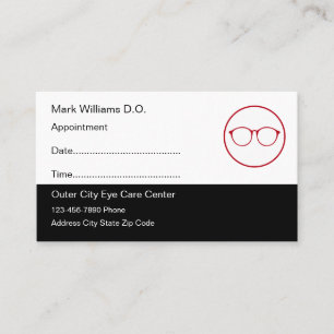 Eye Doctor Optometrist Appointment Business Cards