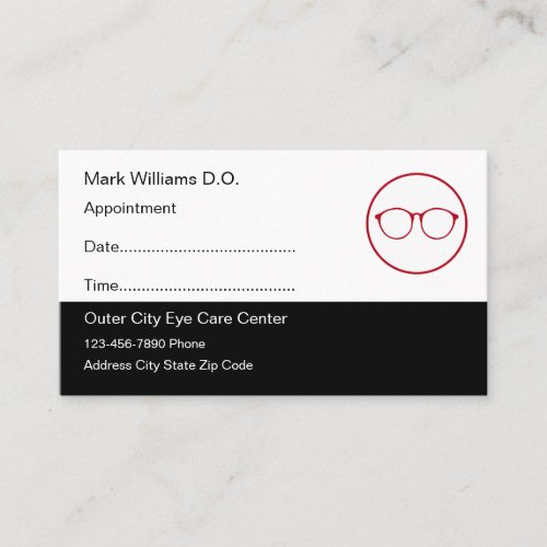 Eye Doctor Optometrist Appointment Business Cards
