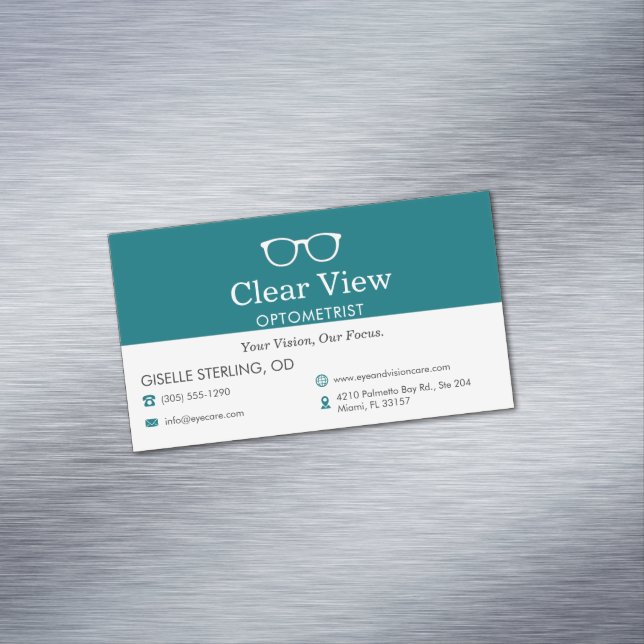 Eye Doctor Optometrist Office Glasses Icon Business Card Magnet (In Situ)