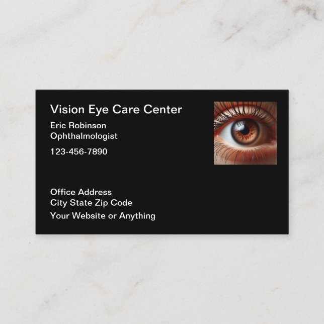 Eye Doctor Vision Care Business Cards (Front)