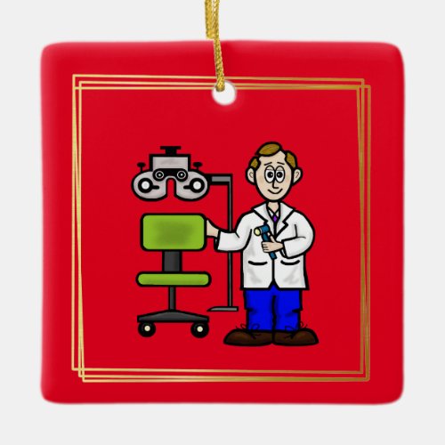 Eye Doctor with Exam Chair Ornament