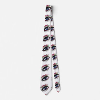 Eye Drawing& Flowers Art Tie