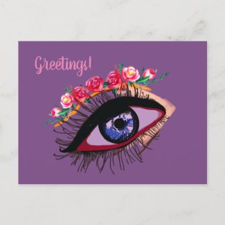 Eye Drawing Text Greeting card