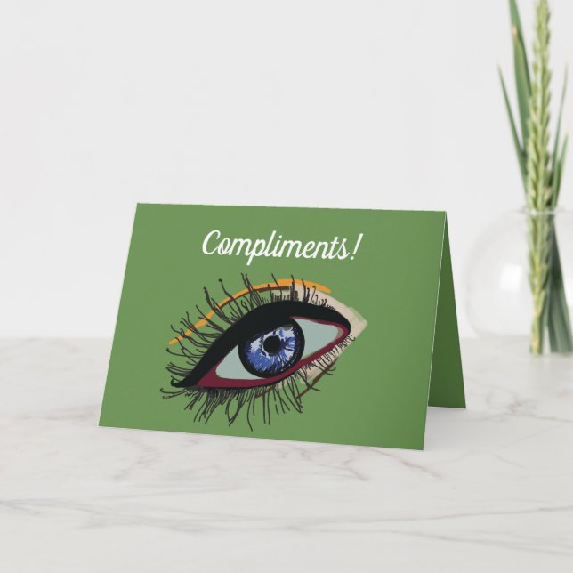 Eye Drawing Text Greeting card (Front)
