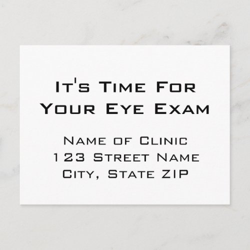 Eye Exam Appointment Reminder Eye Chart Style Postcard