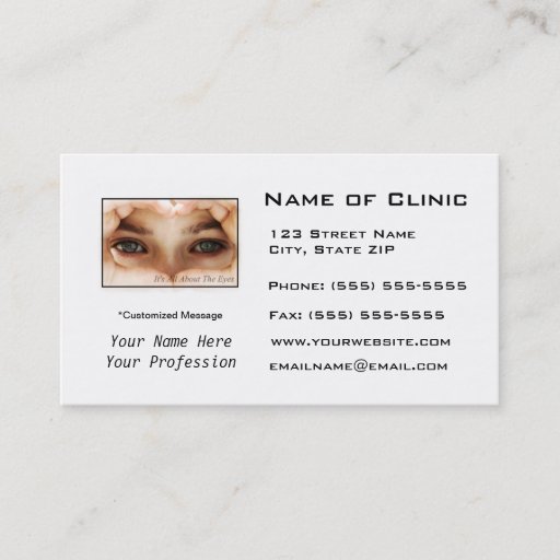Customizable Eye Exam Appointment Reminder Heart Shaped Hands Business Card Templates