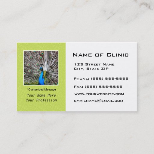 Customizable Eye Exam Appointment Reminder - Peacock Eyes Business Cards