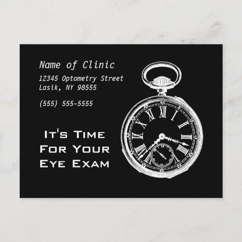 Eye Exam Appointment Reminder Pocket Watch Postcard