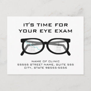 Eye Exam Appointment Reminder Postcard
