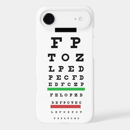 Eye Exam Chart Case Cover (Back)