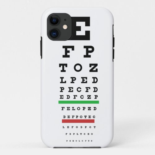 Eye Exam Chart Case Cover