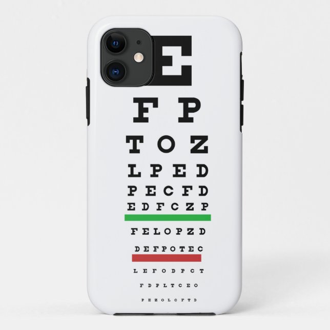 Eye Exam Chart Case Cover (Back)