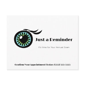Eye Exam Modern Heart Iris Appointment Reminder Postcard