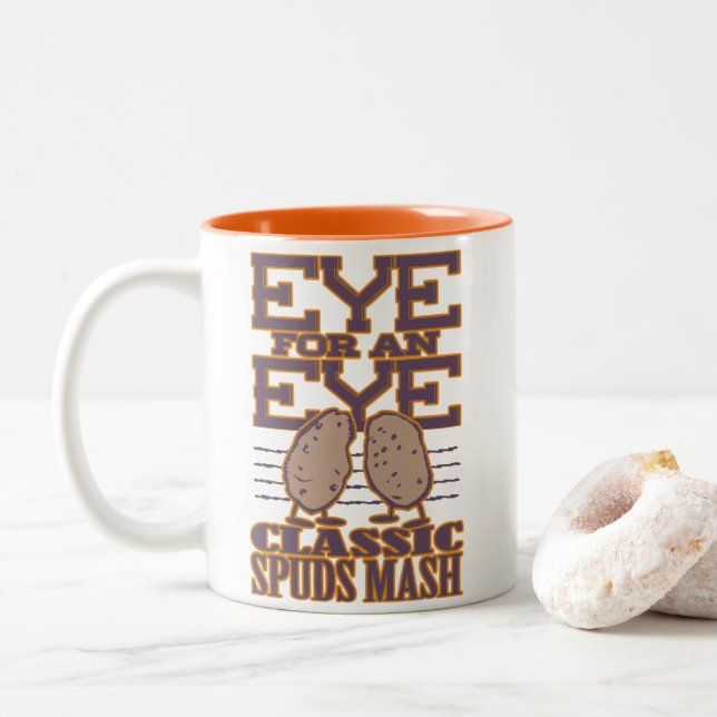 Eye for an Eye Two-Tone Coffee Mug (With Donut)