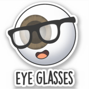 Eye Glasses Funny Eyeball Puns Sticker