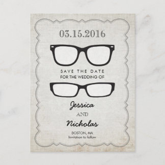 Eye Glasses Save the Date Postcard
