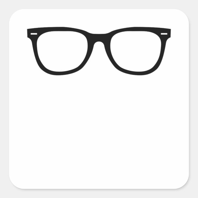 Eye Glasses Square Sticker (Front)