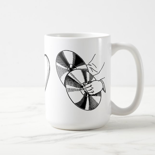 Eye Heart Cymbals I Love Symbols Funny Mug (Right)