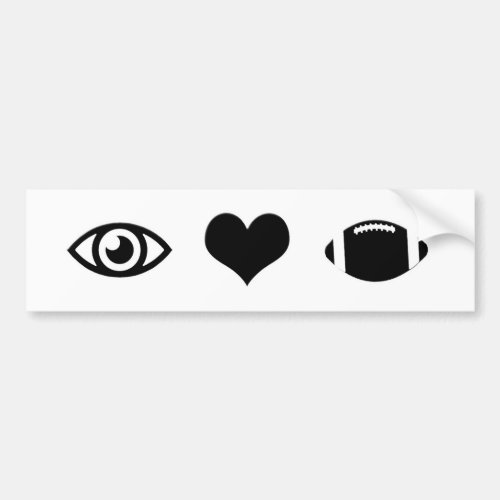 Eye Heart Football Bumper Sticker I Love Football