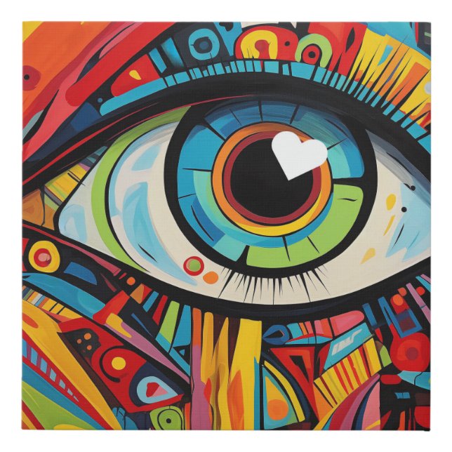 Eye Heart Love Artistic Valentine Faux Canvas Print (Front)