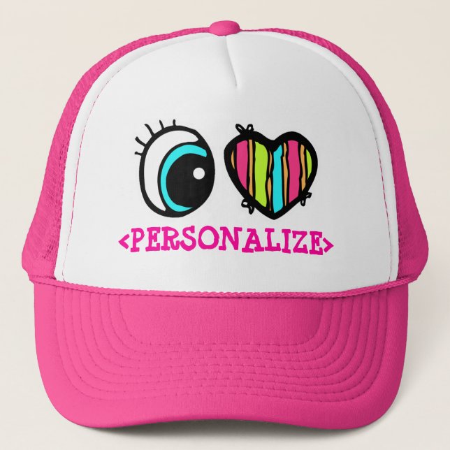 Eye Heart Pictogram, <PERSONALIZE> Trucker Hat (Front)