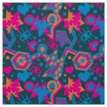 Eye heart pop art cool bright pink pattern fabric