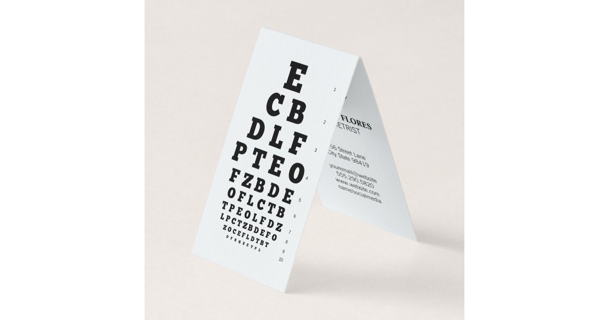 Eye Icon | Vision Chart Business Card | Zazzle
