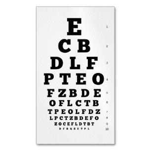 Eye Icon   Vision Chart Business Card Magnet