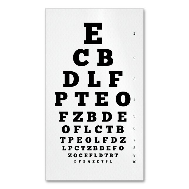 Eye Icon | Vision Chart Business Card Magnet (Front Vertical)