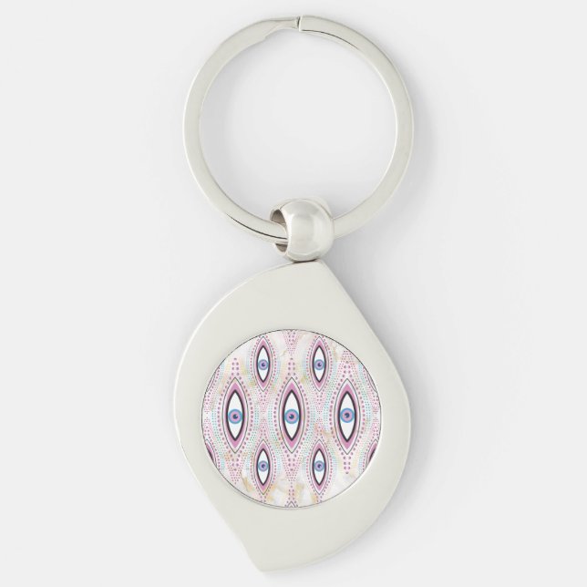 Eye Illustrated evil eye colorful Keychain (Front)