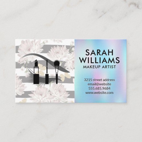 Eye Lash  Floral pattern Butterflies  Makeup Kit Business Card