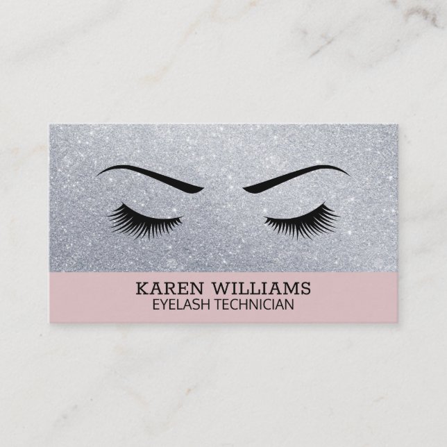 Eye Lash Glitter | Beauty Technician Business Card (Front)