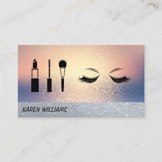Eye Lash Glitter | Makeup Artist Business Card (Front)