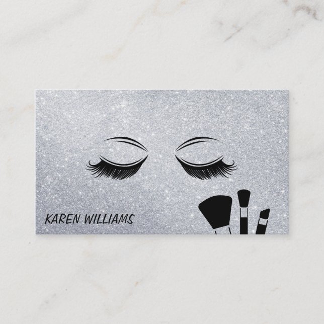 Eye Lash Glitter | Makeup Brushes Business Card (Front)