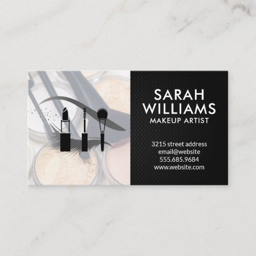 Eye Lash  Makeup Brushes and Palette Business Card