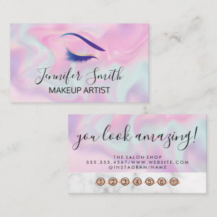 Eye Lashes Beauty Colorful Liquid Background Loyalty Card