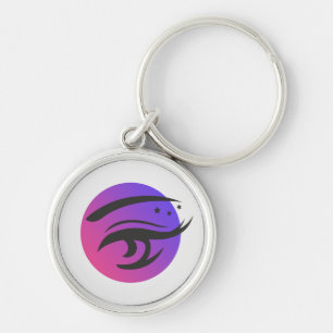 Eye Lashes Makeup Artist Logo Round Keychain