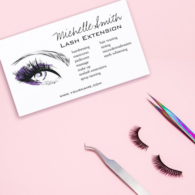 Eye long eyelashes Lash extension icon Business Card (Creator Uploaded)