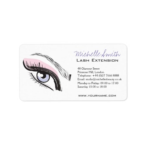 Eye long eyelashes Lash extension icon Label