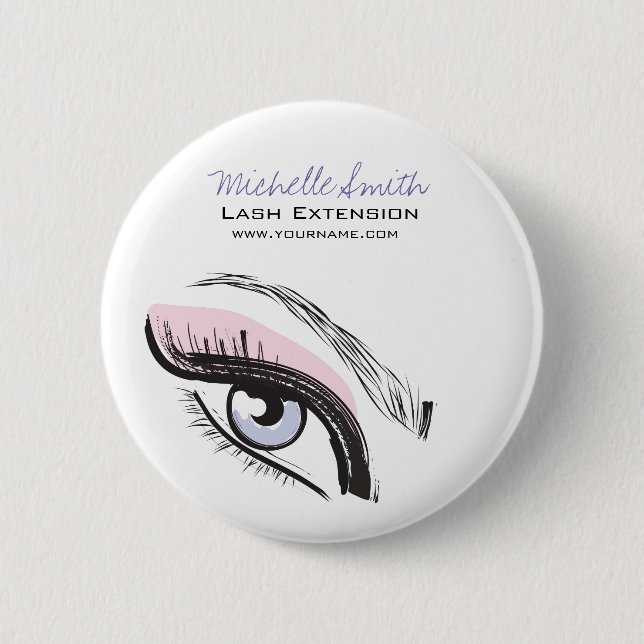 Eye long eyelashes Lash extension icon Pinback Button (Front)