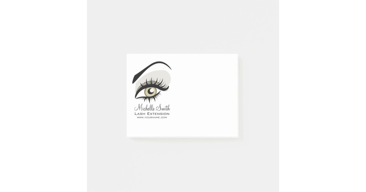 Eyelashes Makeup Artist Stylish Black Post-it-Note Post-it Notes