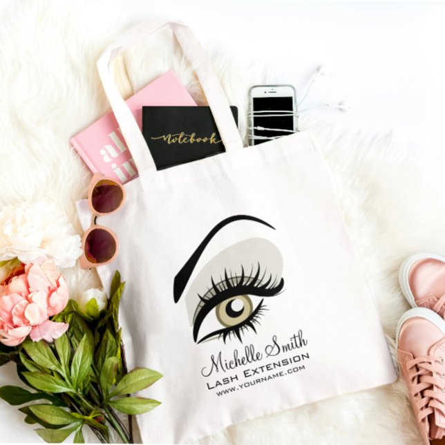 Eye long lashes Lash Extension company branding Tote Bag (Creator Uploaded)