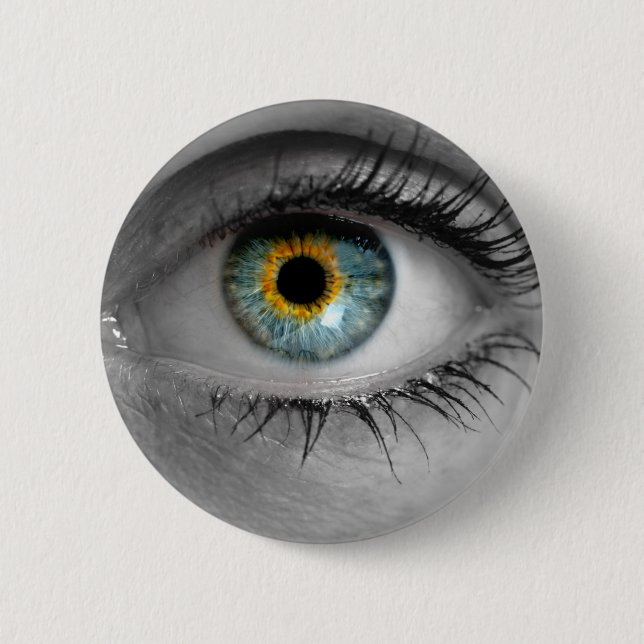 Eye looks to viewer concept macro button (Front)