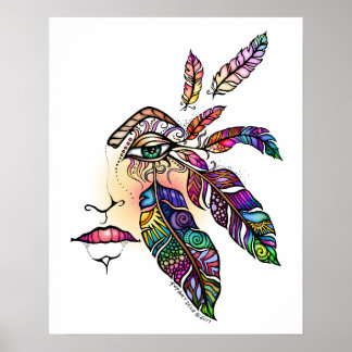 EYE Love FEATHERS Fantasy Art 16x20 Poster