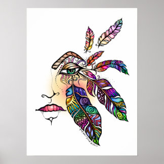 EYE Love FEATHERS Fantasy Art 18x24 Poster