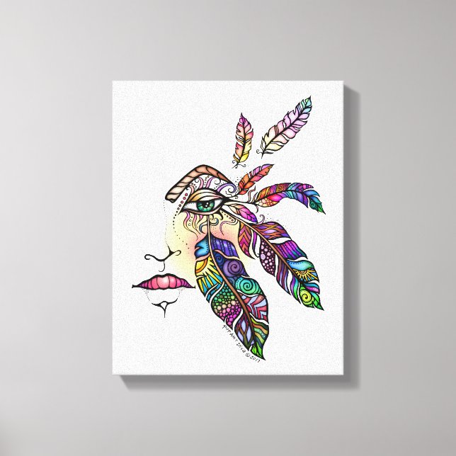 EYE Love FEATHERS Fantasy Art Canvas Print (Front)